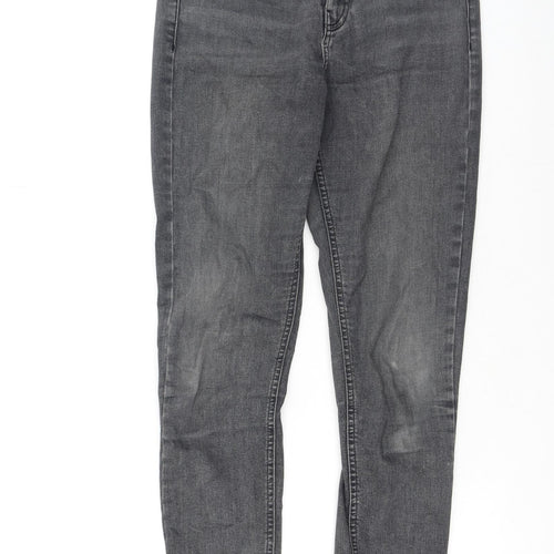 Topshop Womens Grey  Cotton Skinny Jeans Size 28 L32 in Regular