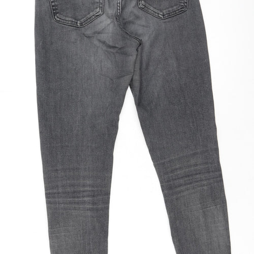 Topshop Womens Grey  Cotton Skinny Jeans Size 28 L32 in Regular