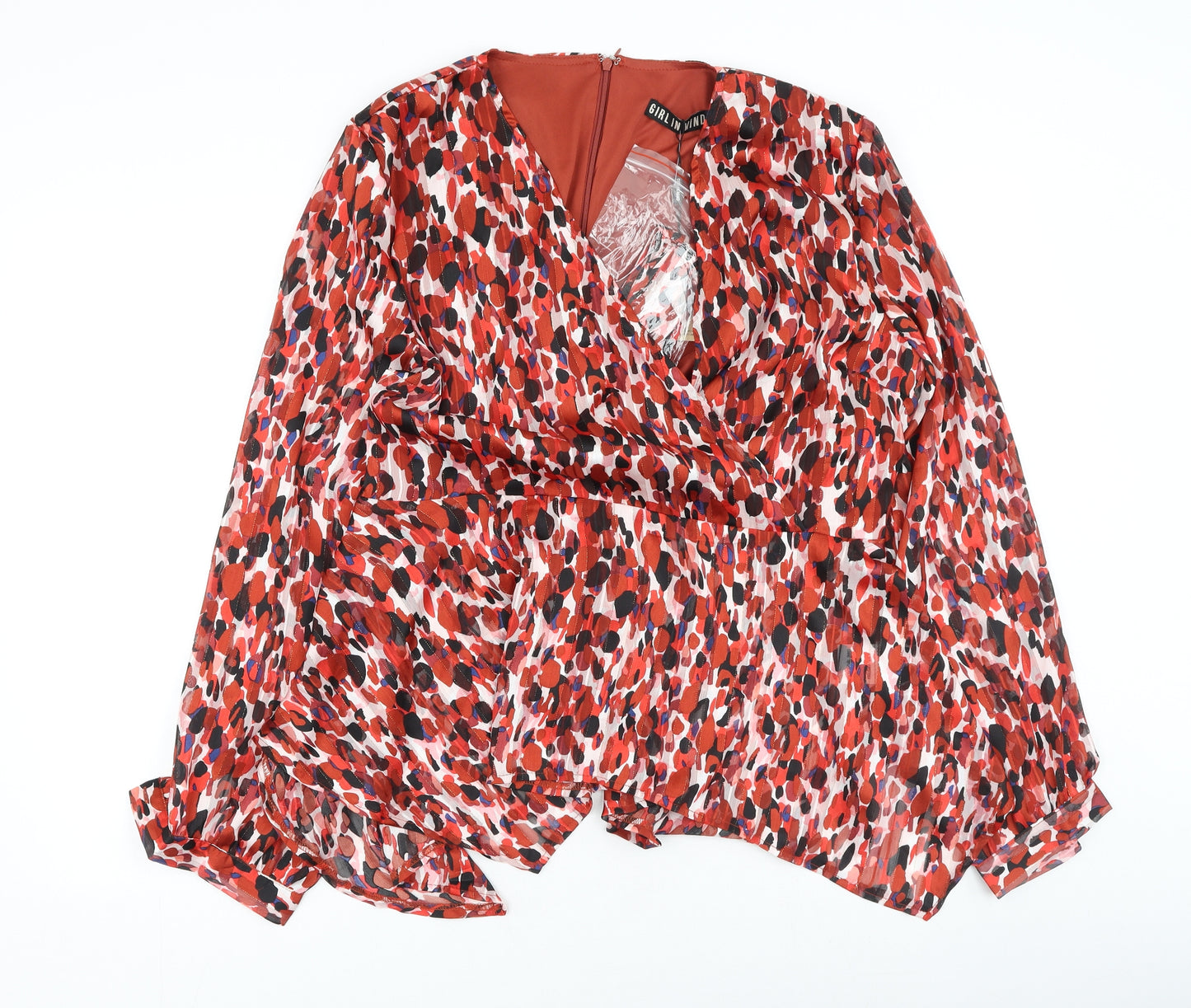 silkfred Womens Multicoloured  Polyester Basic Blouse Size 18 V-Neck