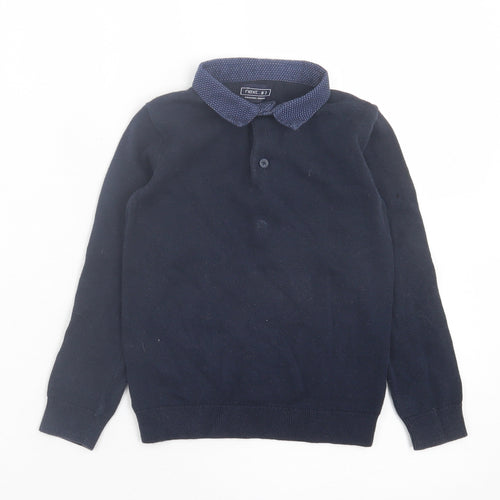 NEXT Boys Blue  Cotton Basic Polo Size 4 Years Collared Button