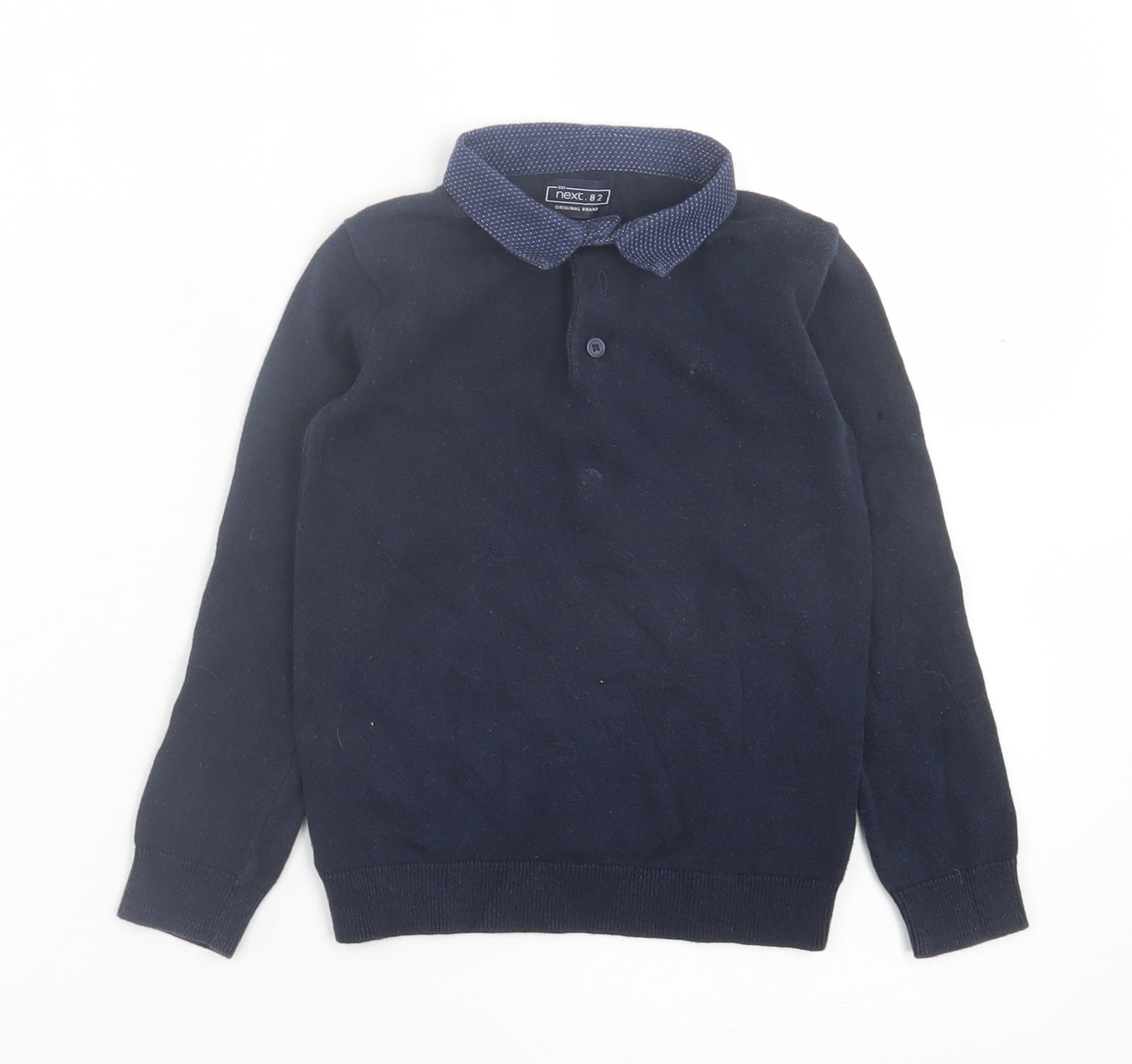 NEXT Boys Blue  Cotton Basic Polo Size 4 Years Collared Button