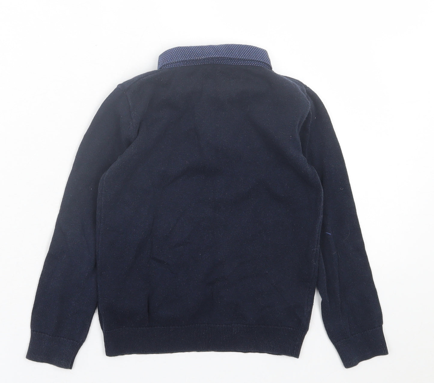 NEXT Boys Blue  Cotton Basic Polo Size 4 Years Collared Button