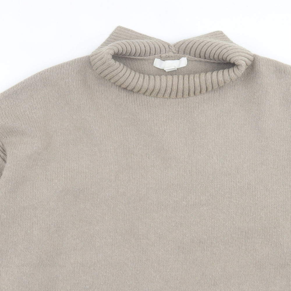 H&M Womens Brown Roll Neck  Acrylic Pullover Jumper Size M