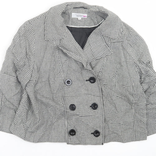 NEXT Womens White Herringbone  Jacket Blazer Size 10  Button