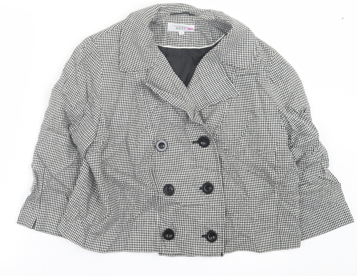 NEXT Womens White Herringbone  Jacket Blazer Size 10  Button