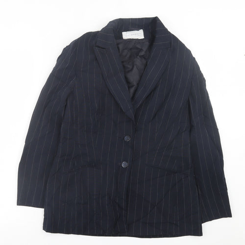 Autonomy Womens Blue Striped  Jacket Blazer Size 12  Button