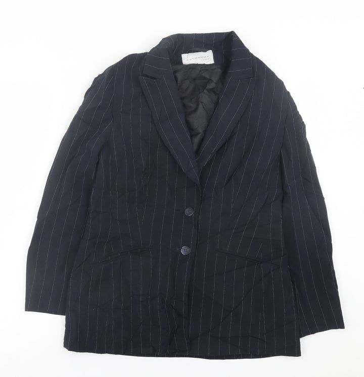 Autonomy Womens Blue Striped  Jacket Blazer Size 12  Button