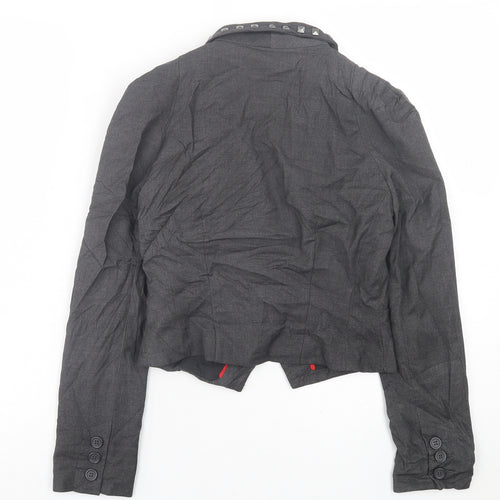 H&M Womens Grey   Jacket Blazer Size 8  Button