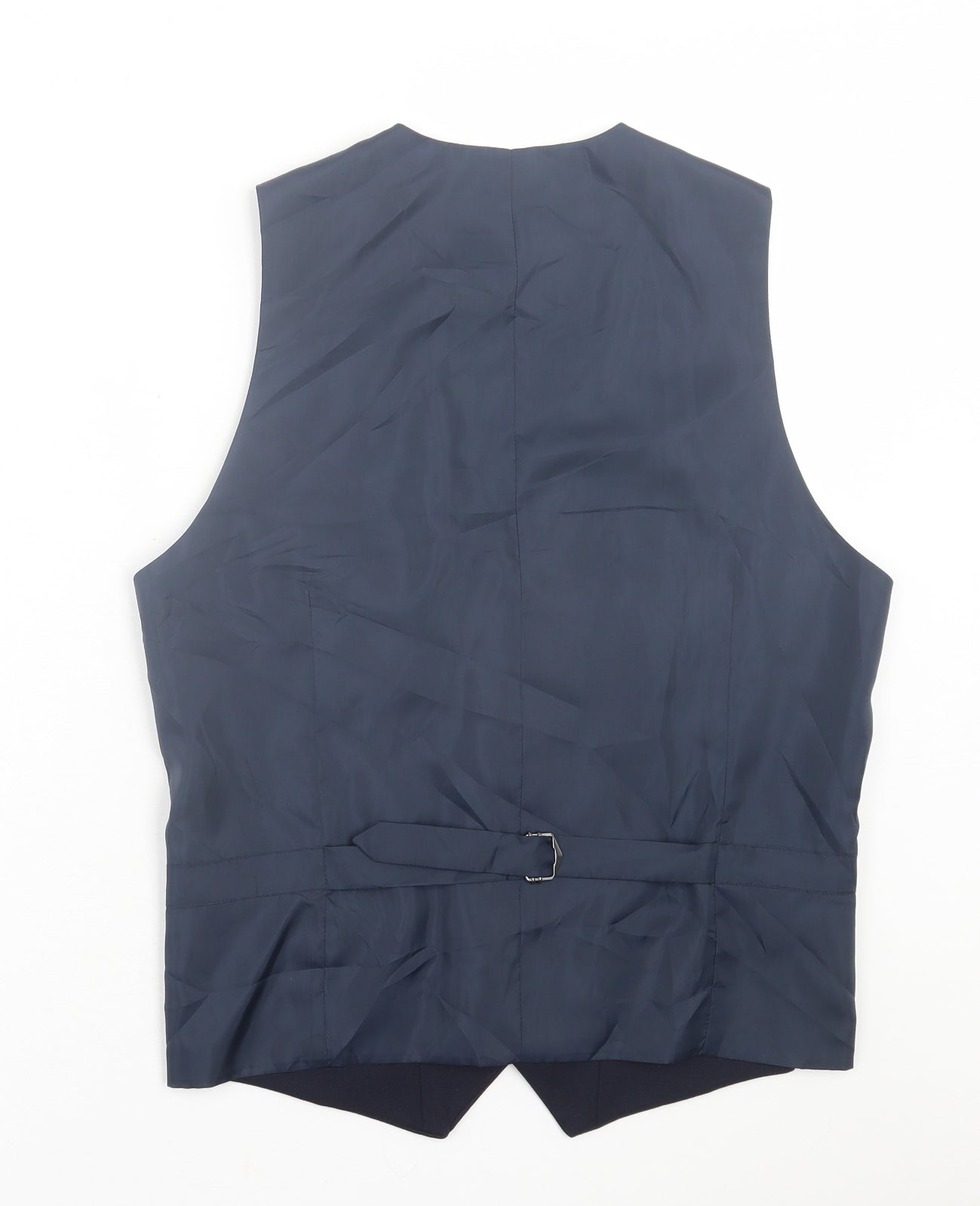 Marks and Spencer Mens Blue  Wool Jacket Suit Waistcoat Size S