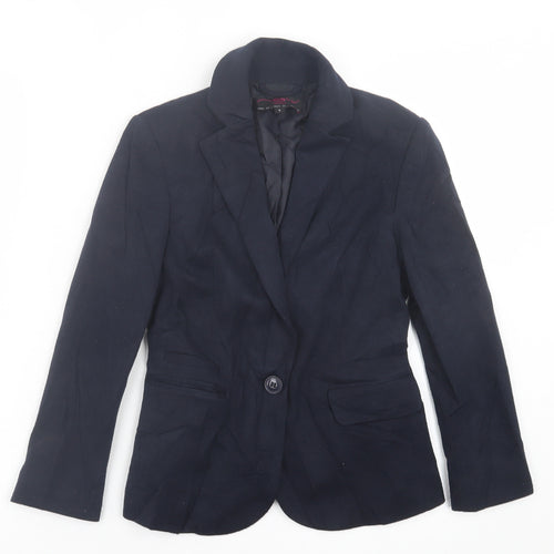 New Look Womens Blue   Jacket Blazer Size 6  Button