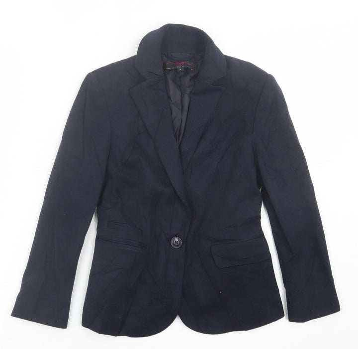 New Look Womens Blue Jacket Blazer Size 6 Button