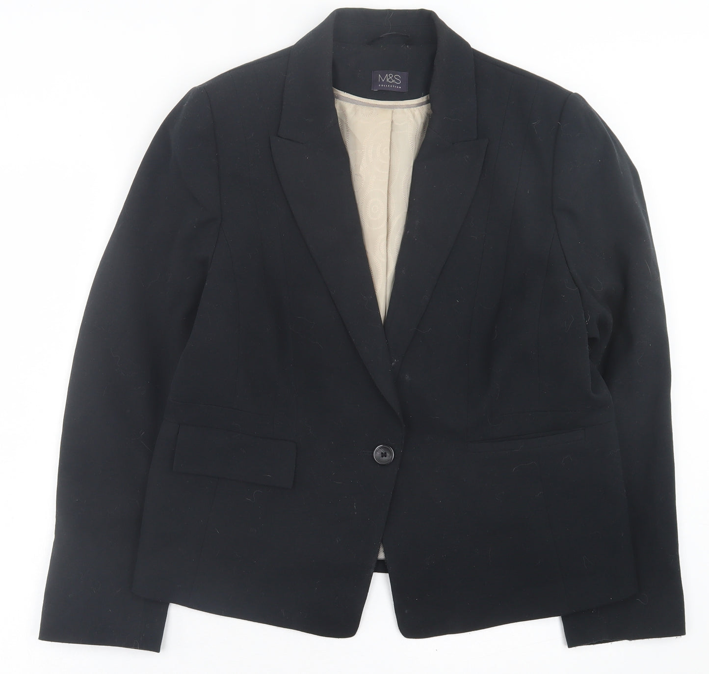Marks and Spencer Womens Black   Jacket Blazer Size 20  Button