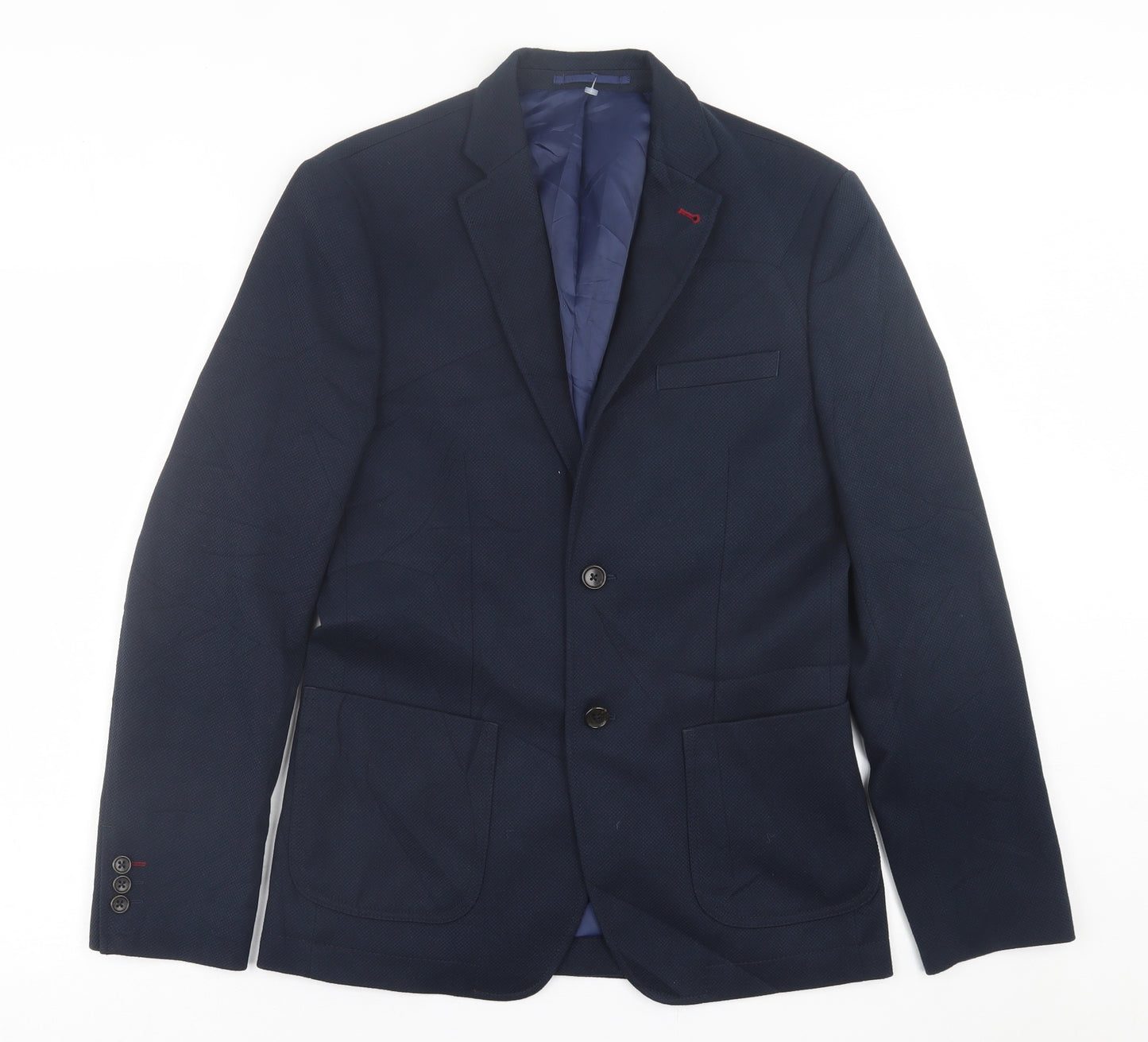 Burton Mens Blue  Polyester Jacket Suit Jacket Size 36
