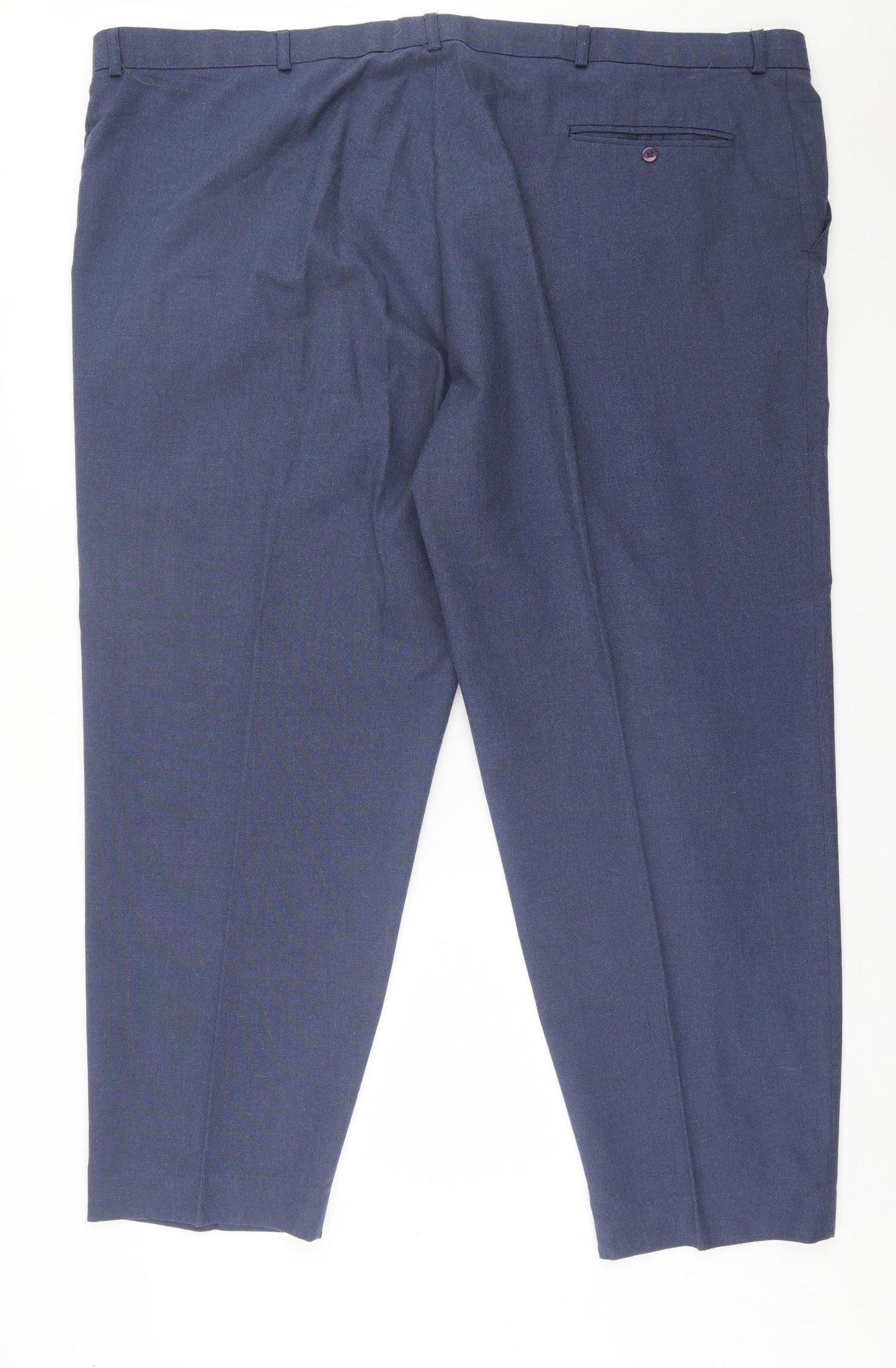 Preworn Mens Blue  Polyester Trousers  Size 54 L30 in Regular Button
