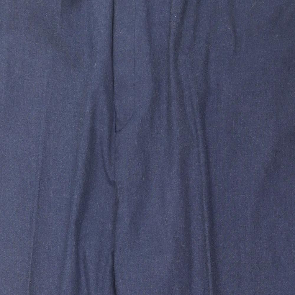 Preworn Mens Blue  Polyester Trousers  Size 54 L30 in Regular Button