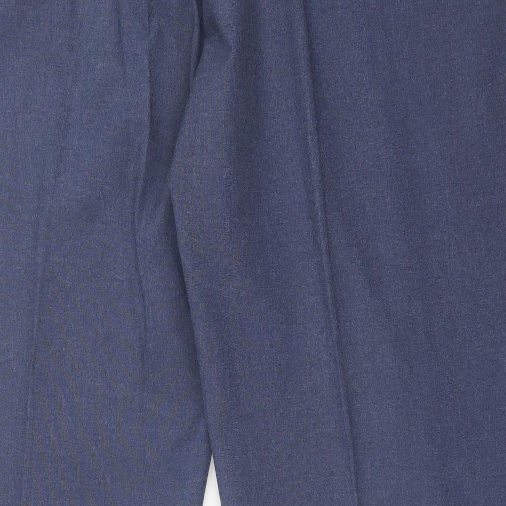 Preworn Mens Blue  Polyester Trousers  Size 54 L30 in Regular Button