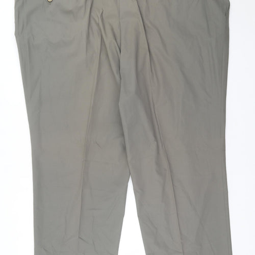 Preworn Mens Green  Cotton Trousers  Size 56 in L30 in Regular Button