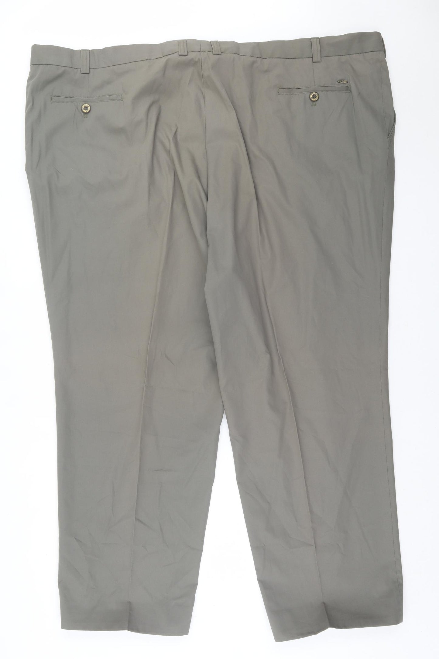Preworn Mens Green  Cotton Trousers  Size 56 in L30 in Regular Button