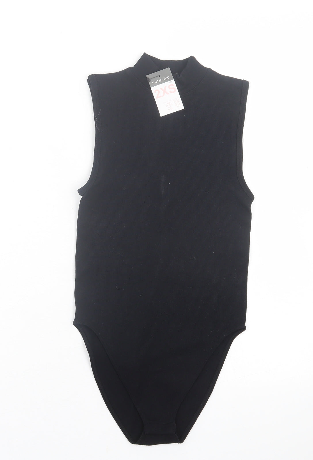 Primark Womens Black  Nylon Bodysuit One-Piece Size 2XS  Button