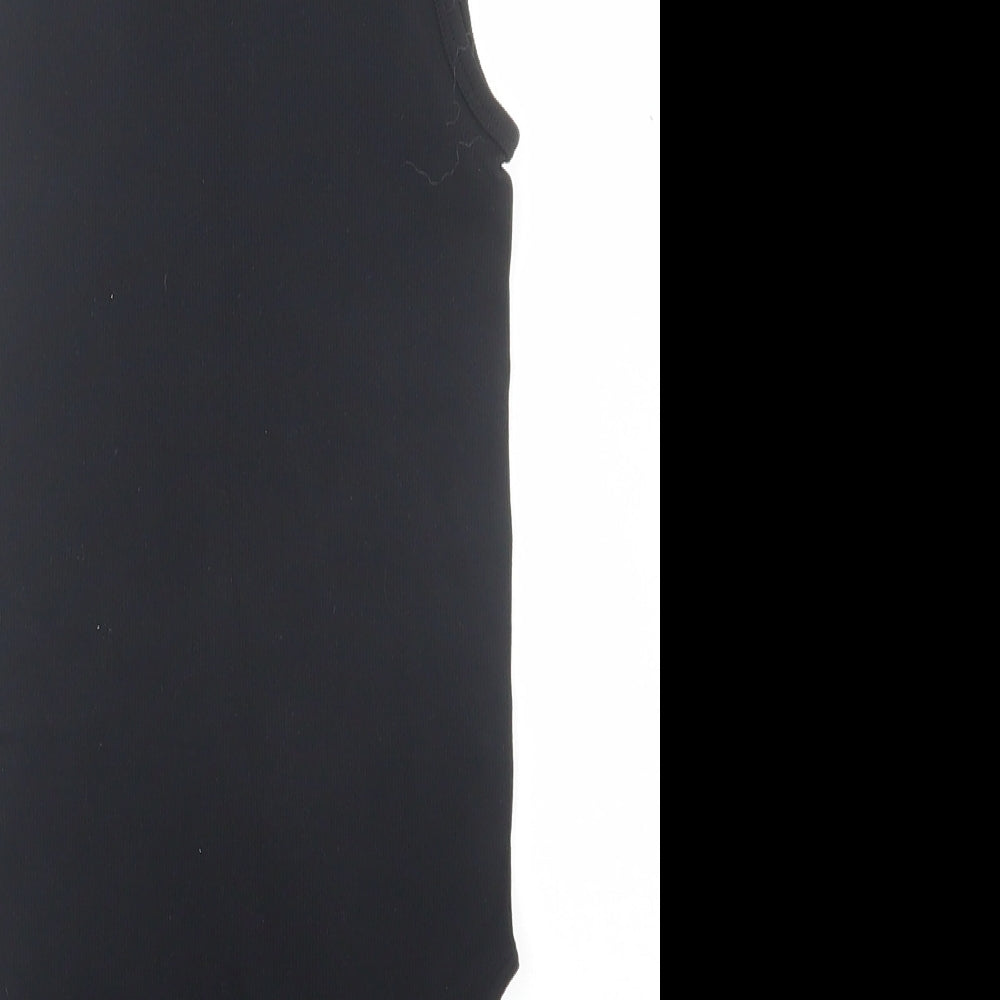 Primark Womens Black  Nylon Bodysuit One-Piece Size 2XS  Button