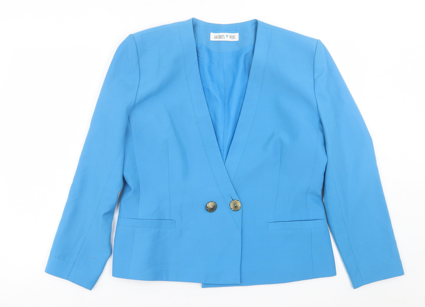 Jacques Vert Womens Blue   Jacket Blazer Size 14  Button