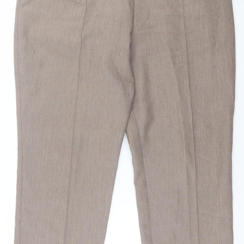 Marks and Spencer Womens Brown  Polyester Trousers  Size 18 L29 in Regular