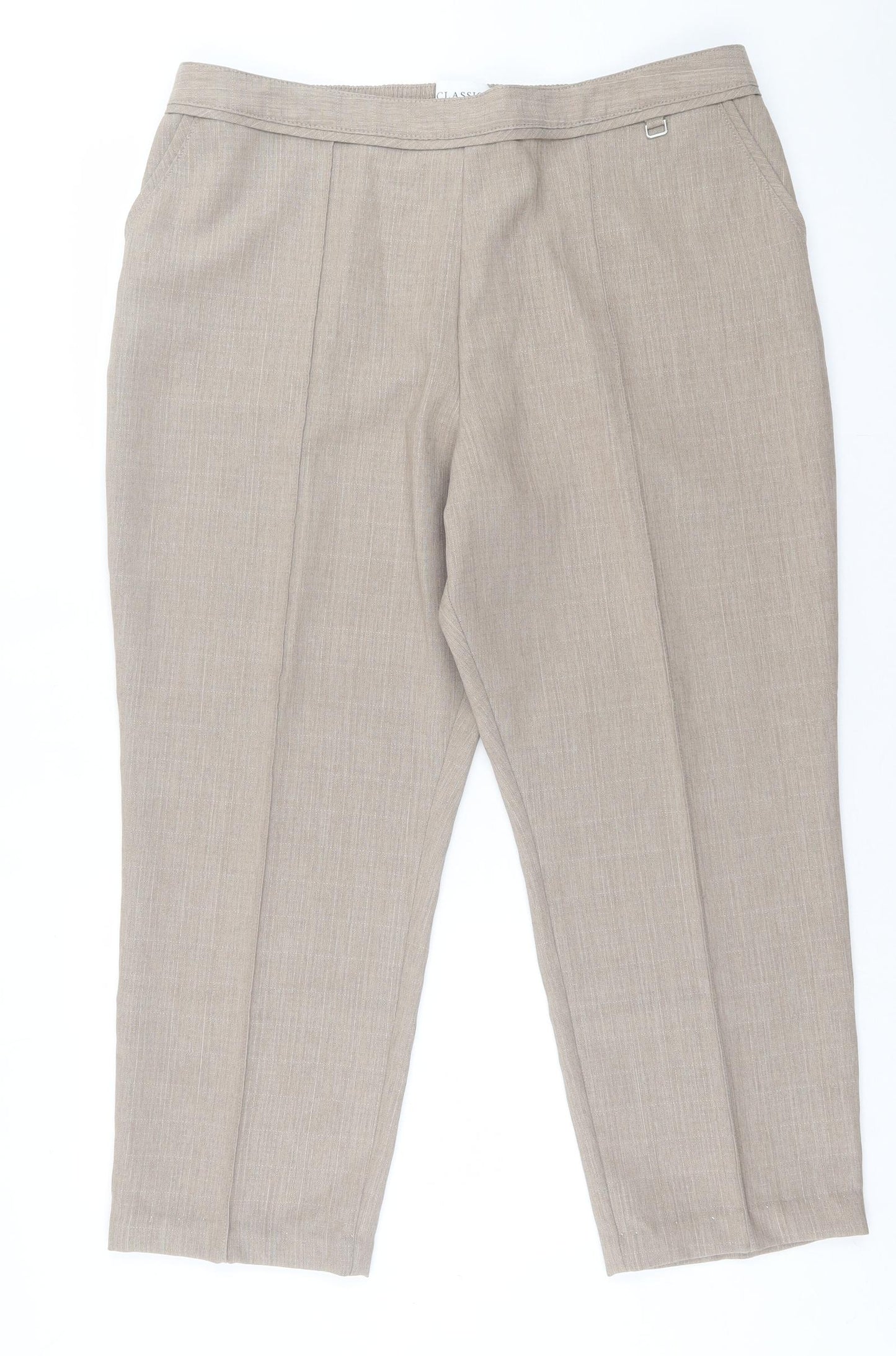 Marks and Spencer Womens Brown  Polyester Trousers  Size 18 L26 in Regular