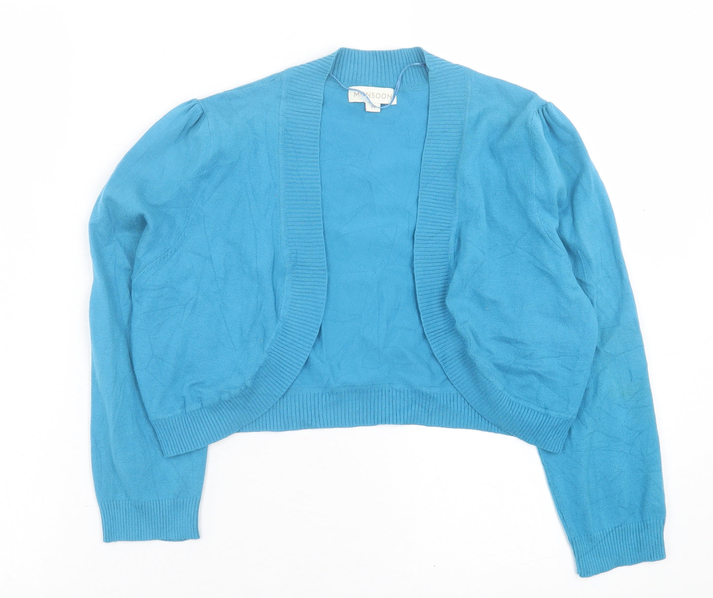 Monsoon Womens Blue V-Neck  Cotton Cardigan Jumper Size M