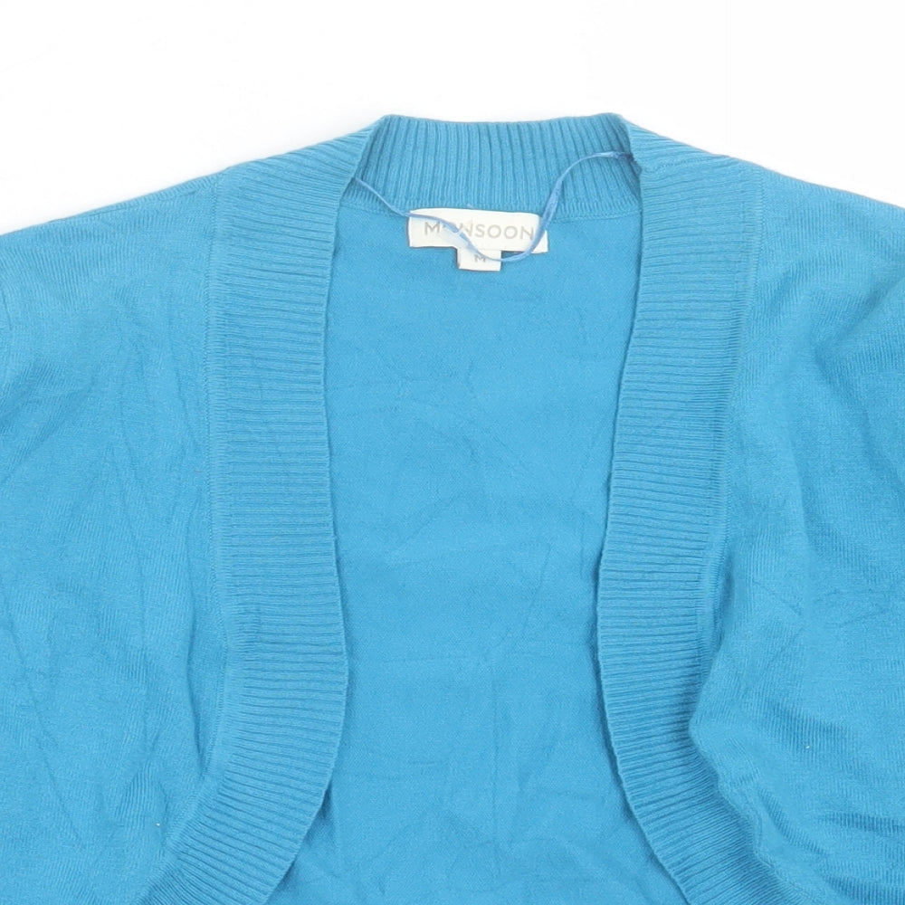 Monsoon Womens Blue V-Neck  Cotton Cardigan Jumper Size M