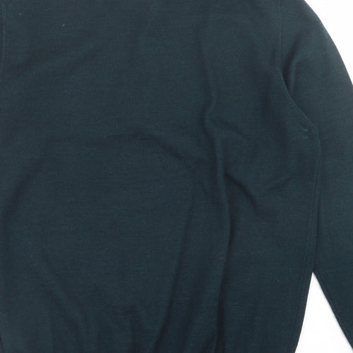 Marks and Spencer Mens Green  Acrylic  Polo Size M Collared Button