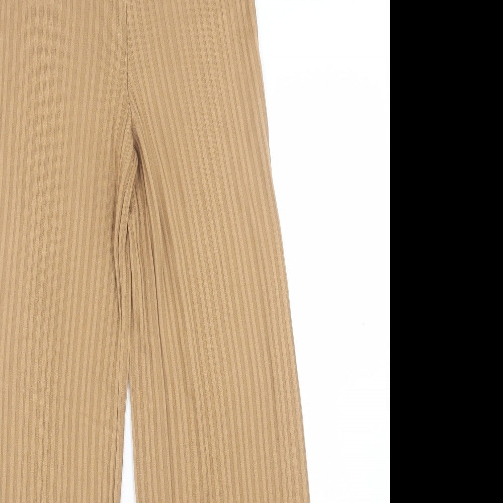 H&M Womens Brown  Polyester Trousers  Size XS L29 in Regular