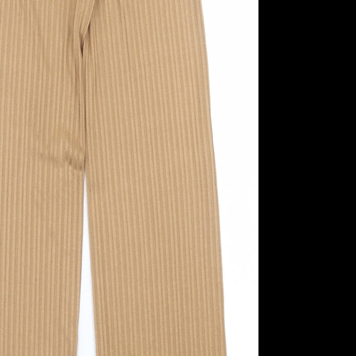 H&M Womens Brown  Polyester Trousers  Size XS L29 in Regular