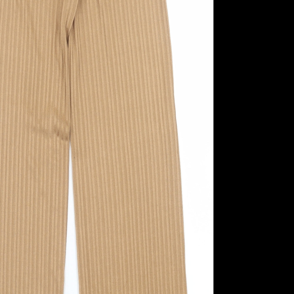 H&M Womens Brown  Polyester Trousers  Size XS L29 in Regular