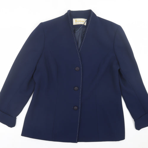 Roman Womens Blue   Jacket Blazer Size 16  Button