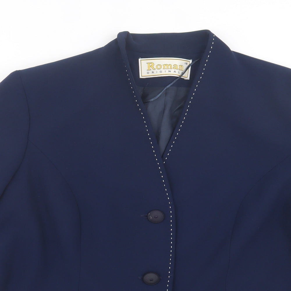 Roman Womens Blue   Jacket Blazer Size 16  Button