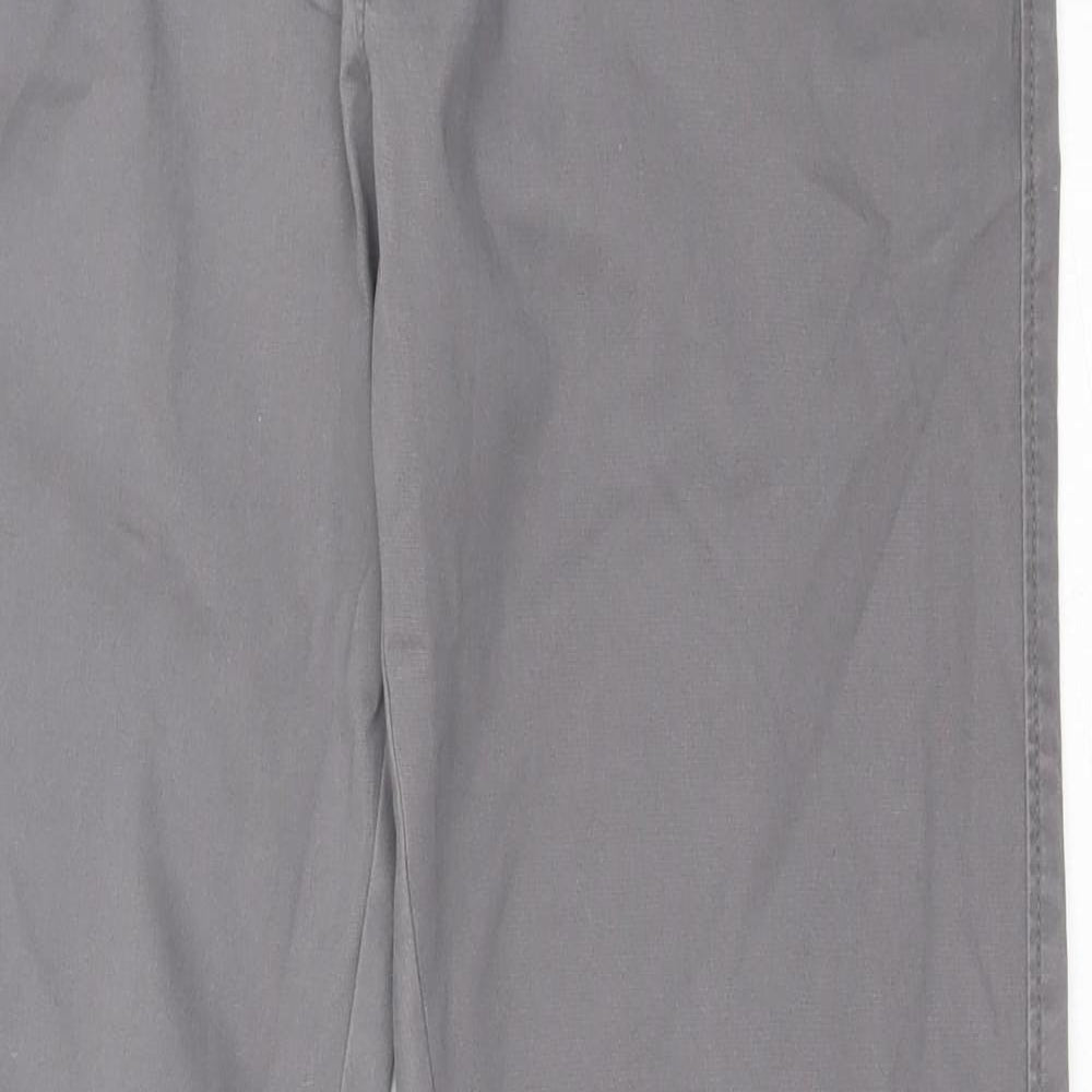 Dunnes Stores Mens Grey  Cotton Chino Trousers Size 32 in L29 in Regular Button