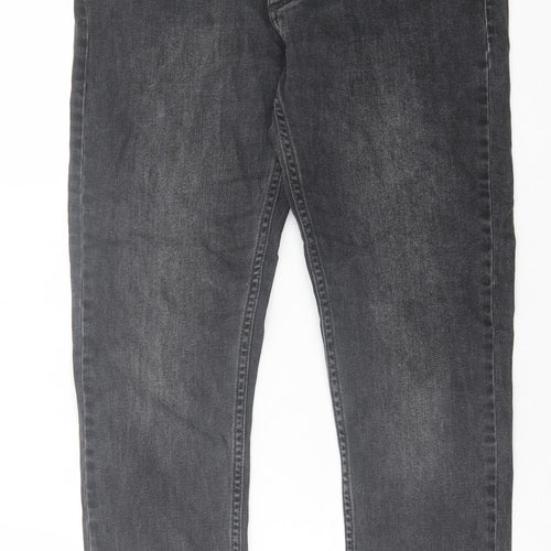 Topman Mens Black  Cotton Skinny Jeans Size 30 in L30 in Regular Button