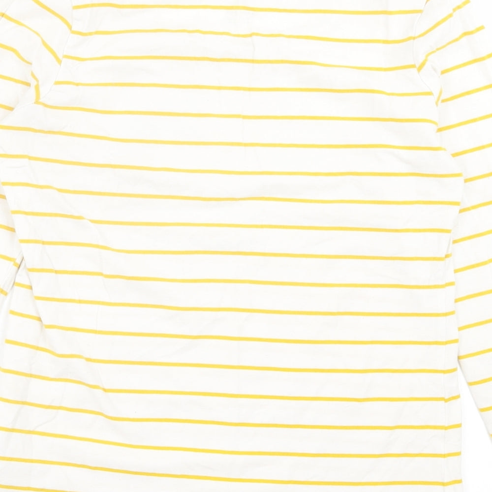 ESMARA Womens Yellow Striped Cotton Basic T-Shirt Size M Crew Neck