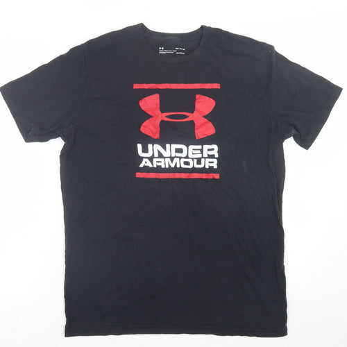 Under armour Mens Black  Cotton  T-Shirt Size M Crew Neck
