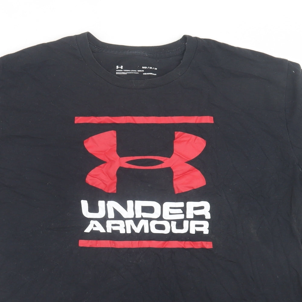 Under armour Mens Black  Cotton  T-Shirt Size M Crew Neck