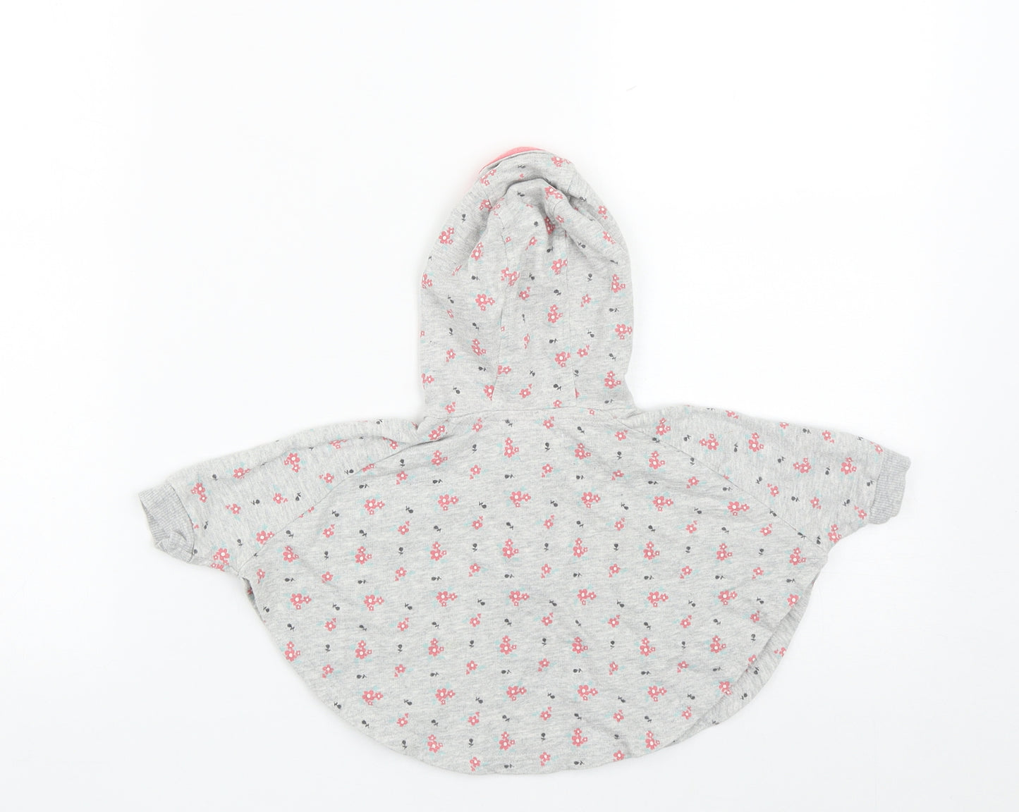 M&Co Girls Green Floral Cotton Basic Casual Size 0-3 Months Round Neck Button