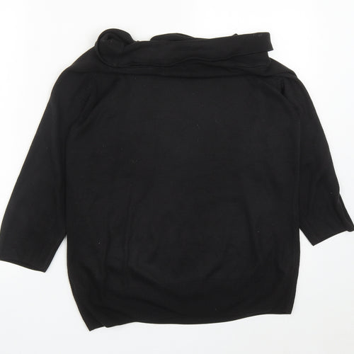 Marks and Spencer Womens Black Cowl Neck  Acrylic Pullover Jumper Size 18