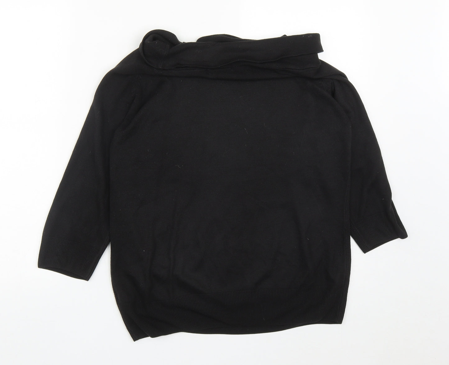 Marks and Spencer Womens Black Cowl Neck  Acrylic Pullover Jumper Size 18