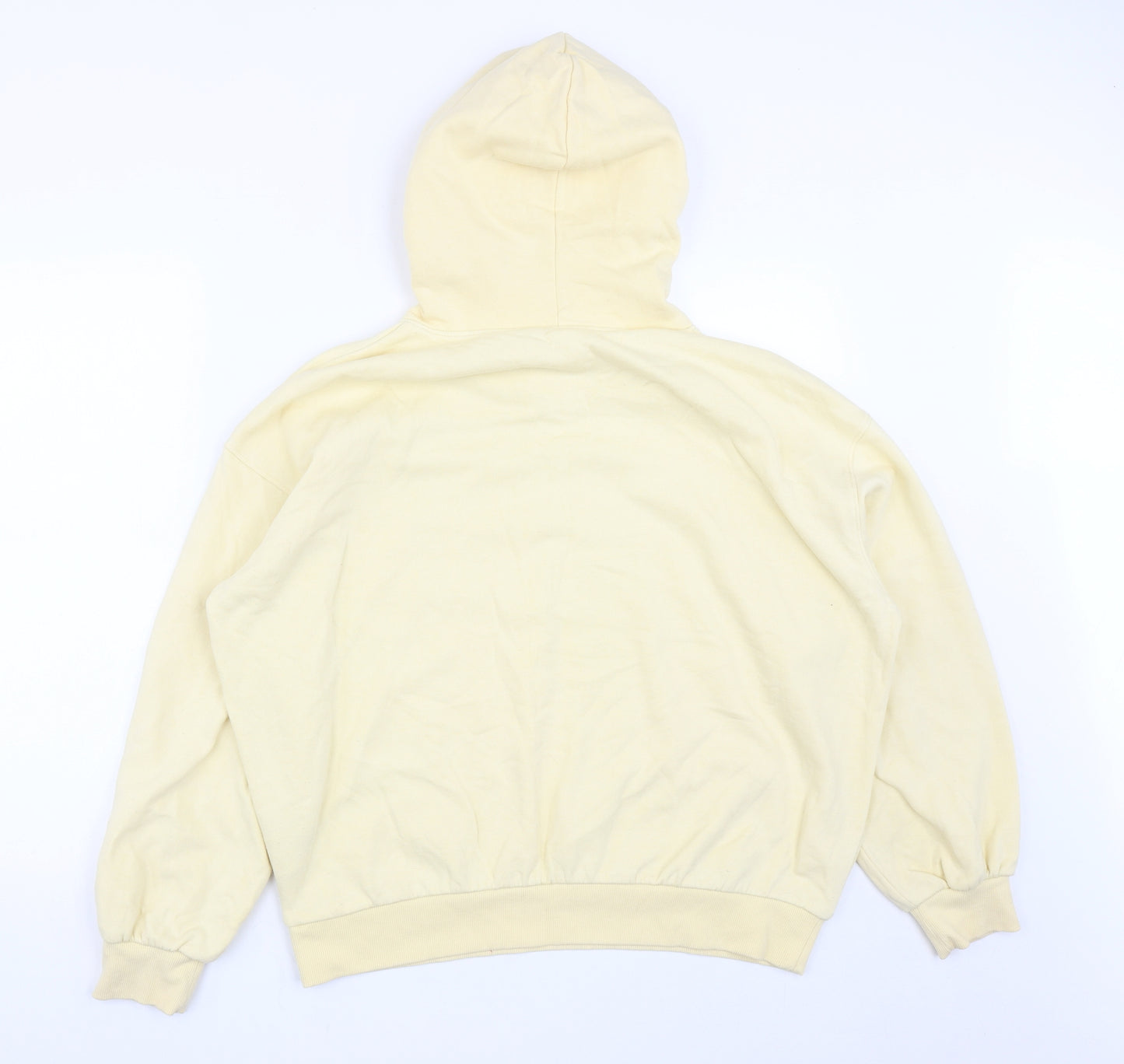 H&M Womens Yellow  Cotton Pullover Hoodie Size M  Drawstring - JUST AS YOU ARE