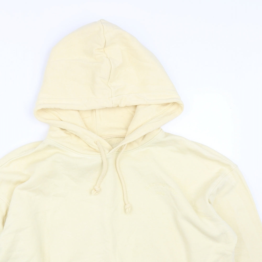 H&M Womens Yellow  Cotton Pullover Hoodie Size M  Drawstring - JUST AS YOU ARE