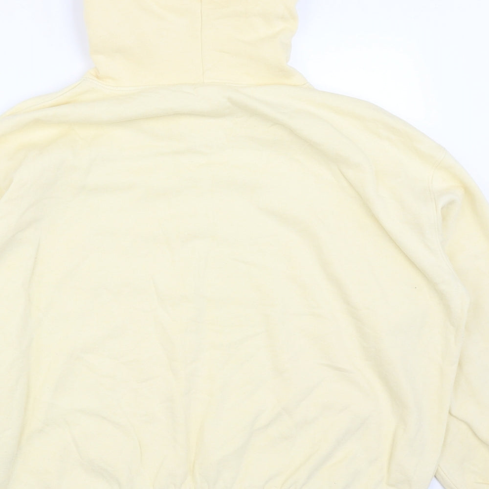 H&M Womens Yellow  Cotton Pullover Hoodie Size M  Drawstring - JUST AS YOU ARE