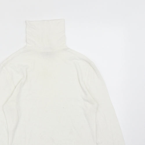 Matalan Womens White High Neck  Viscose Pullover Jumper Size 10