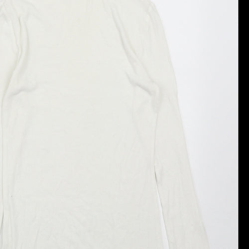 Matalan Womens White High Neck  Viscose Pullover Jumper Size 10