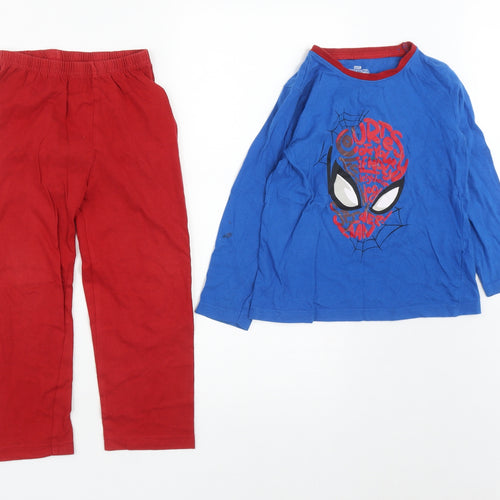 Primark Boys Red Solid Cotton  Pyjama Set Size 3-4 Years   - Spiderman