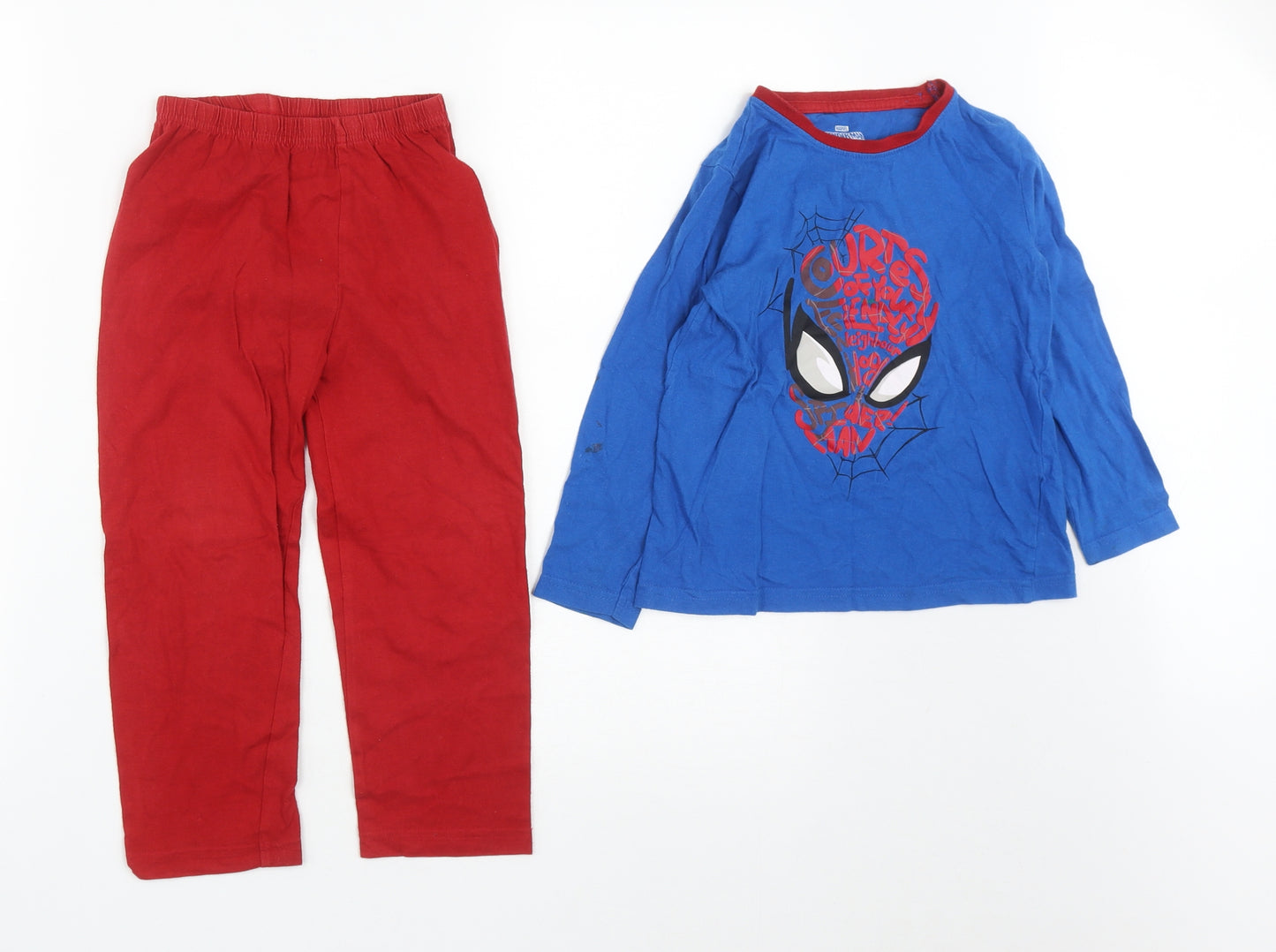 Primark Boys Red Solid Cotton  Pyjama Set Size 3-4 Years   - Spiderman
